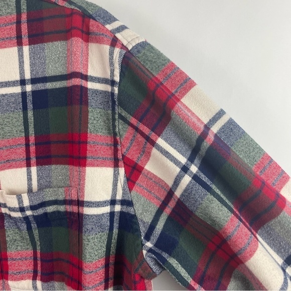 Lands' End Men's Flannel Button Up Plaid Shirt Standard Fit 100% Cotton Soft L - Picture 4 of 13